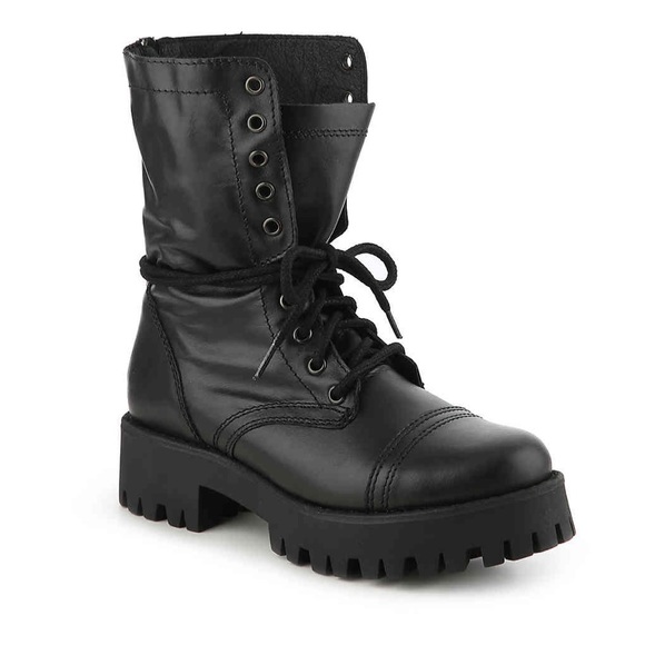 Steve Madden Shoes - Steve Madden Olly Combat Moto Boots Black Sz 6